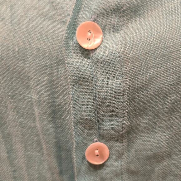 Vitamin A Playa Linen Gauze Oversized Shirt XS Long Sleeves Mid-Weight - Picture 5 of 11